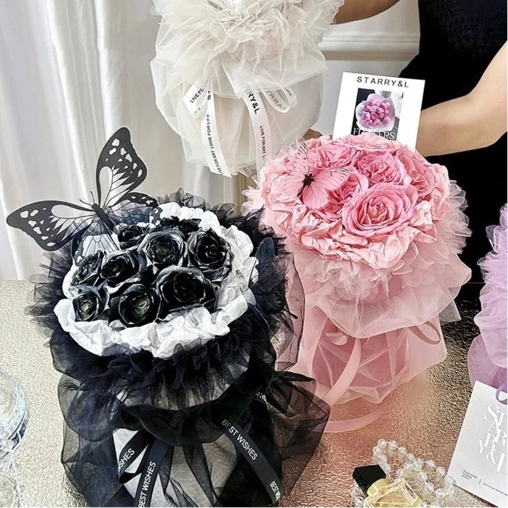 Lace Mesh Flower Wrapping Yarn 50×75cm – Gift Packaging