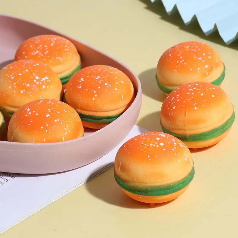Hamburger Squeeze Fidget Toy – TPR Sensory Stress Ball