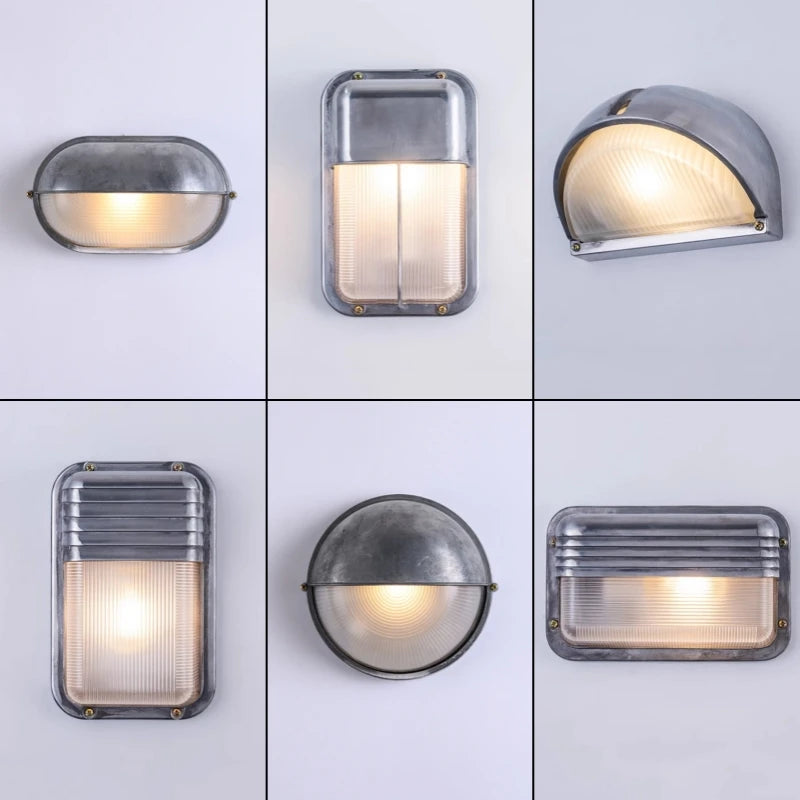 Retro Industrial LED Wall Sconce IP65 Waterproof E27 Glass