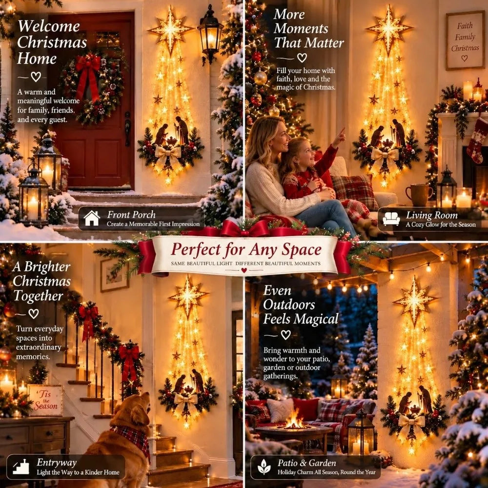 Lighted Nativity Scene Wall Décor – Warm White LED 60cm