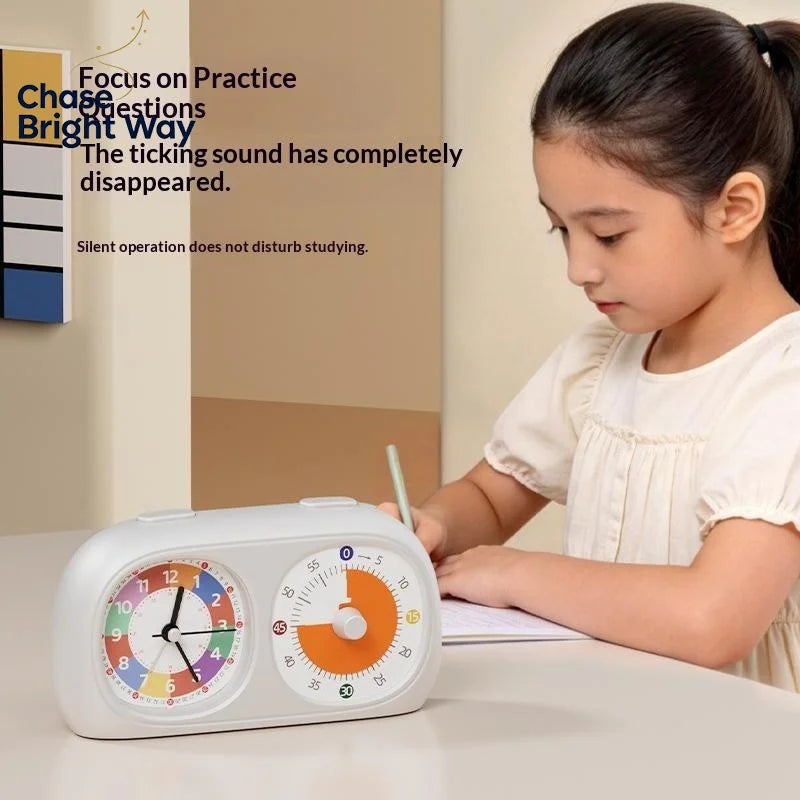 2-in-1 Visual Timer & Silent Alarm Clock for Kids | Study Timer