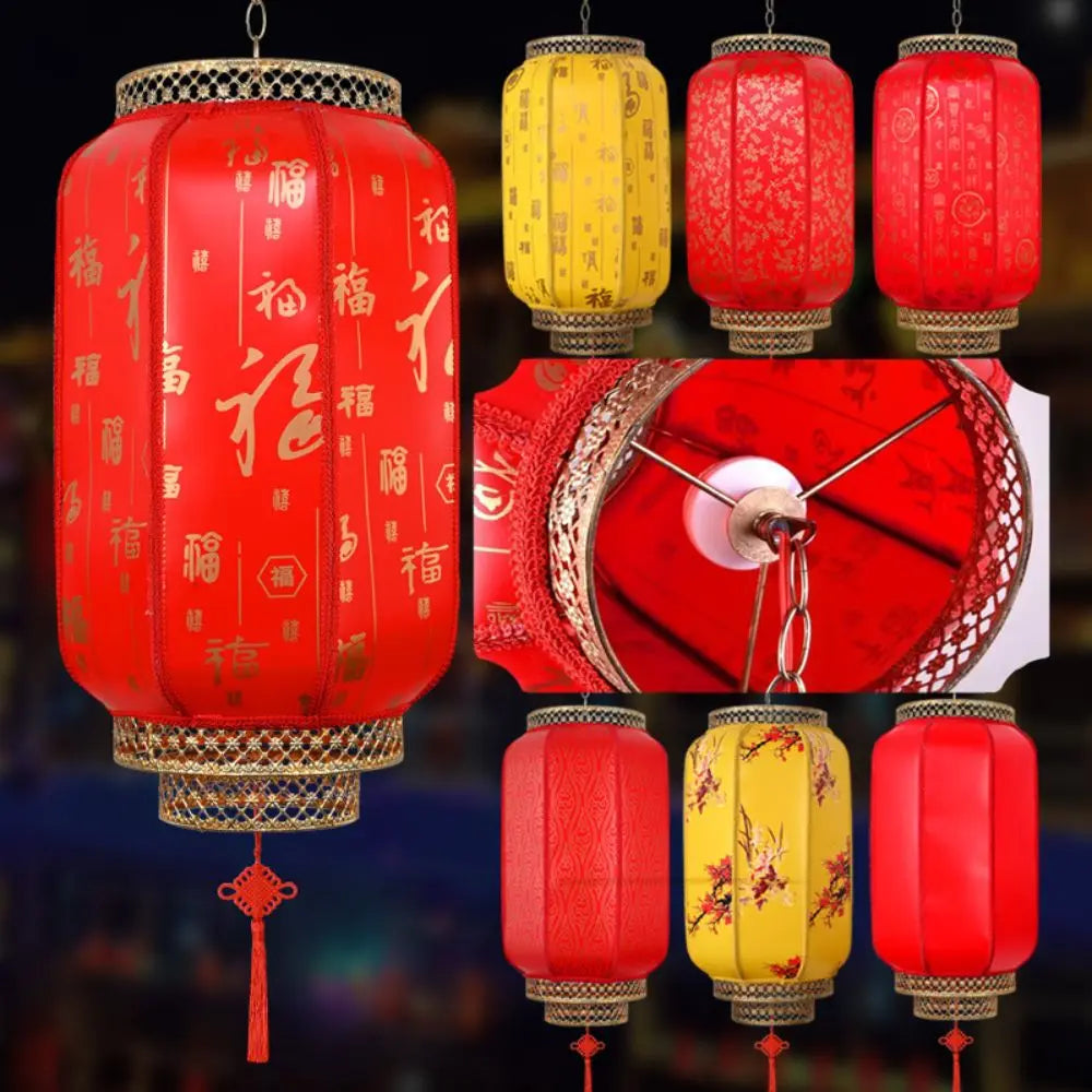 Antiqued Waterproof Red Chinese Lantern | New Year Décor