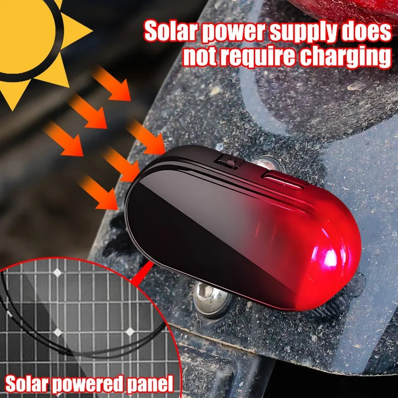Solar Powered Car Security LED Strobe Warning Light – No Wiring