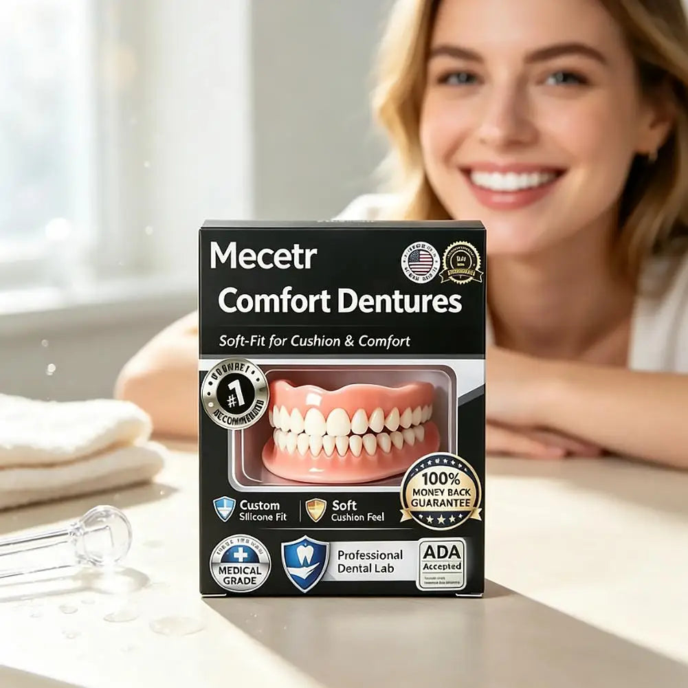 Temporary Full Denture Kit – Silicone Upper & Lower False Teeth