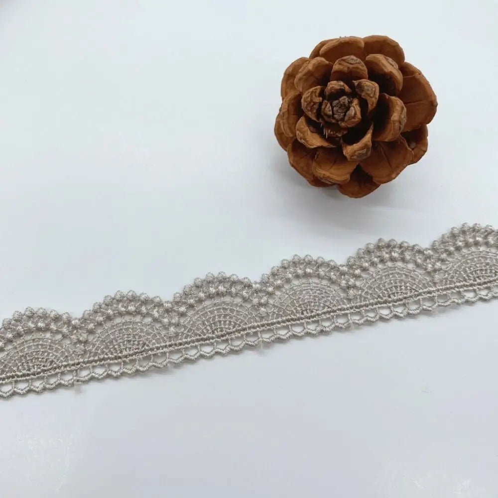 15 Yards Embroidered Lace Trim | Scallop Edge, 10 Colors
