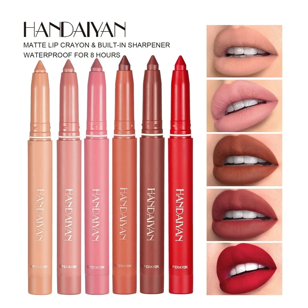 Waterproof Matte Lip Liner Pencil – 12 Shades | Long-Lasting