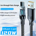120W 6A USB-C Fast Charge Cable with LED Digital Display