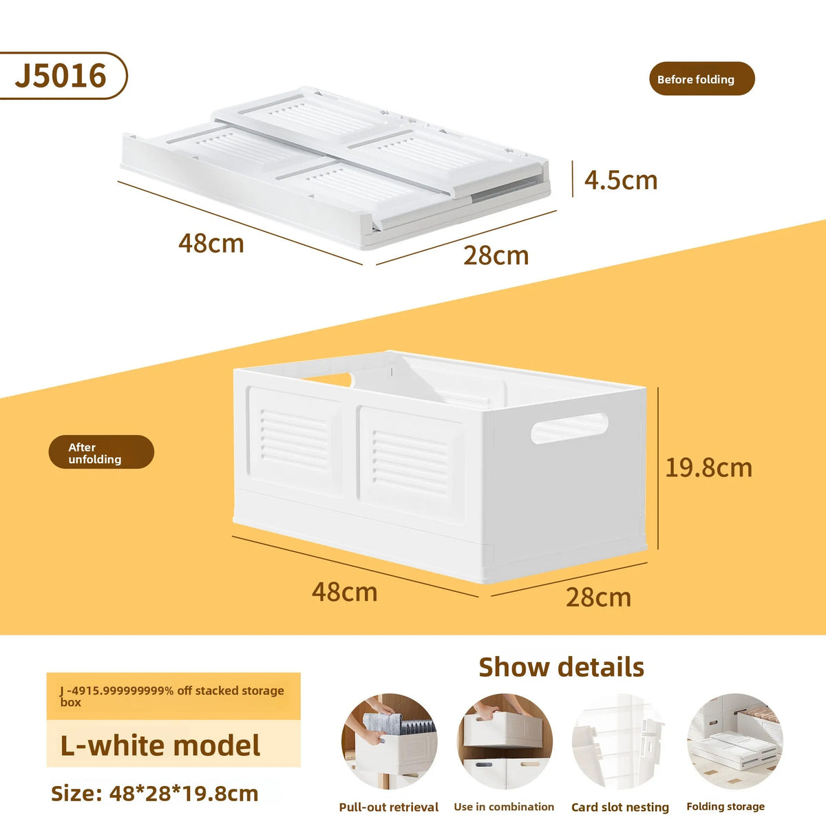 Foldable Clothes Storage Box – Large Wardrobe Organizer