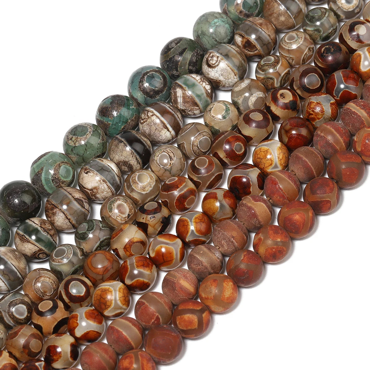 Tibetan Dzi Agate Natural Stone Round Beads – DIY Jewelry