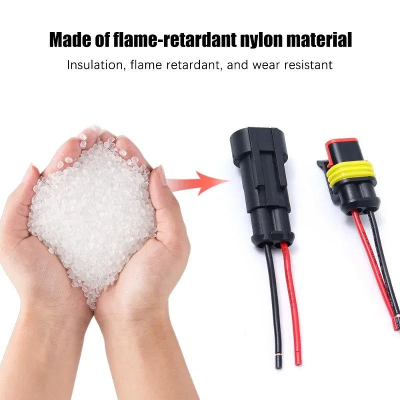 Waterproof 2-Pin Automotive Electrical Connectors 10/20 Pack