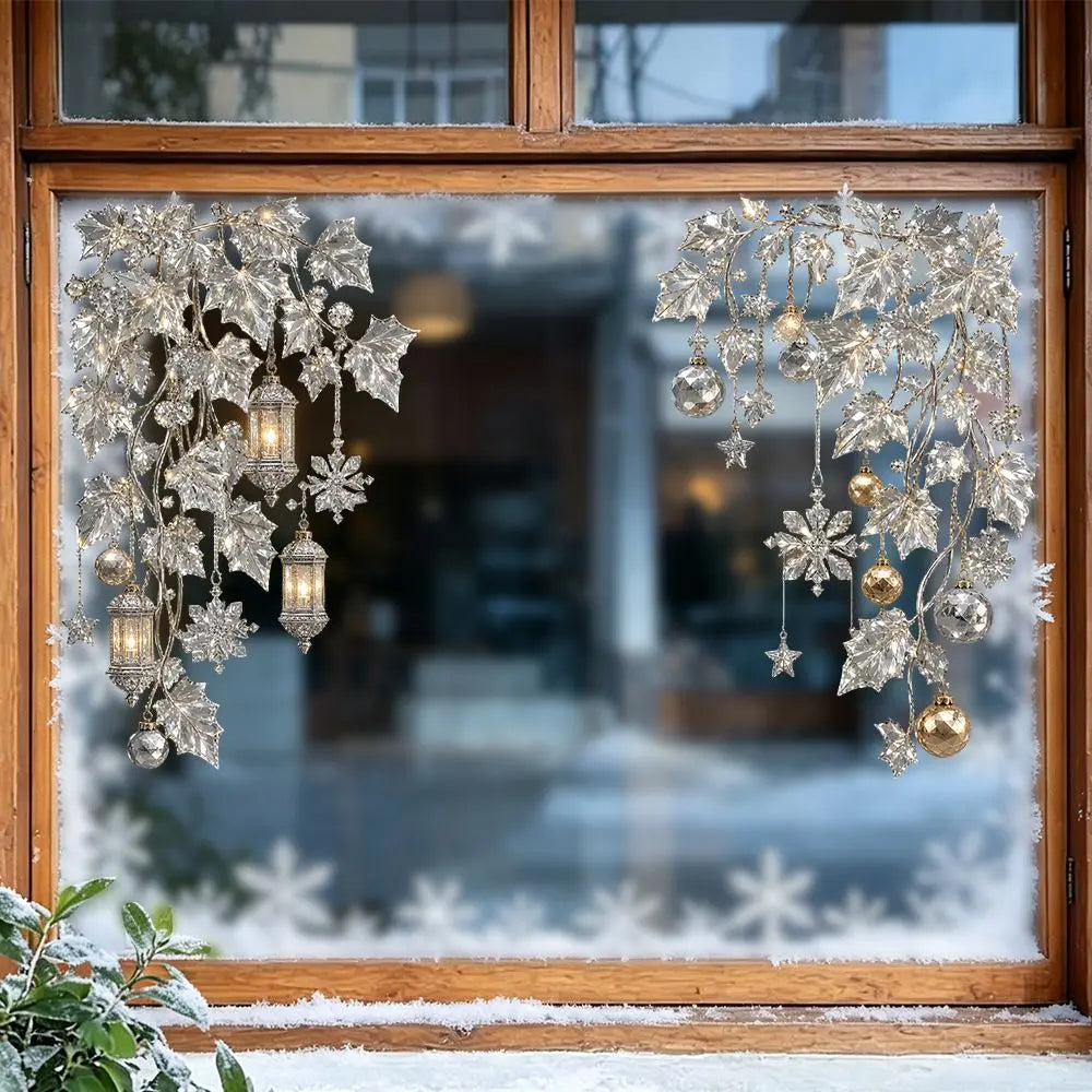 Christmas Window Decals – Snowman, Vines & Holiday Stickers