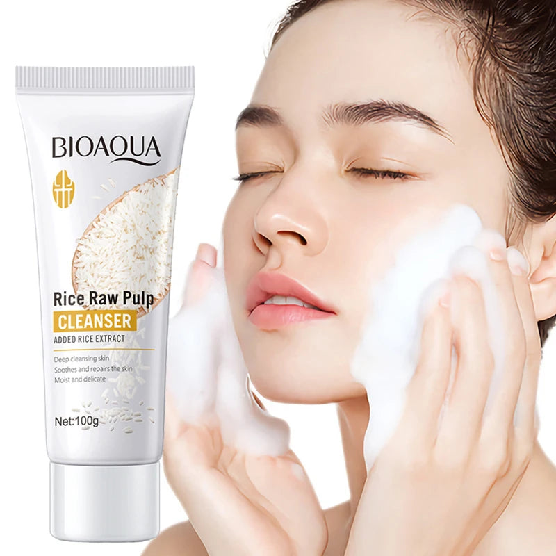 SADOER Rice Raw Pulp Facial Cleanser – Brightening Foam Wash