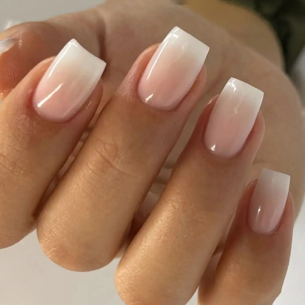 Almond Square Short Press-On False Nails – 24pc DIY Set