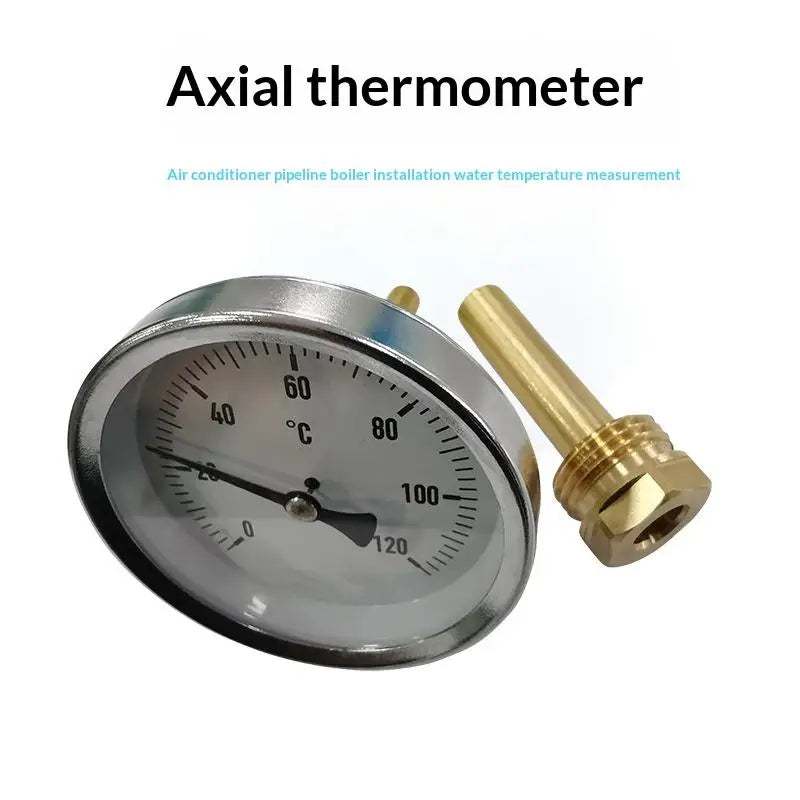 Bimetallic Water Temperature Gauge 0–120°C | 1/2" Screw-In