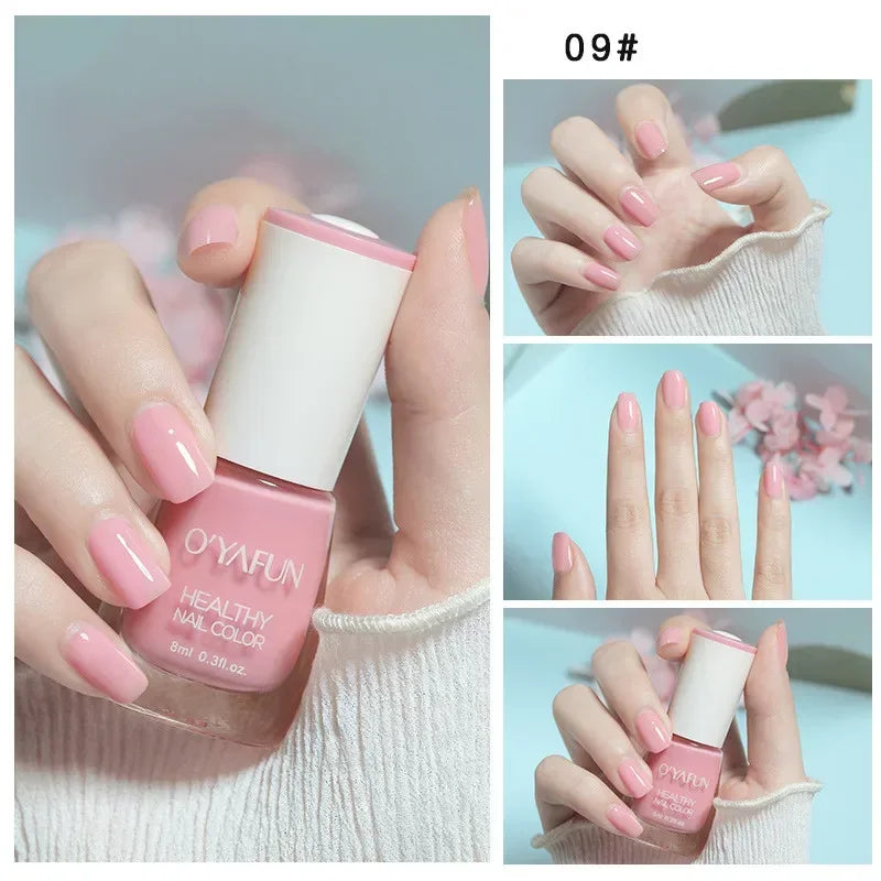 Handaiyan 8ml Water-Based Nail Polish – 40 Colors, Peel-Off