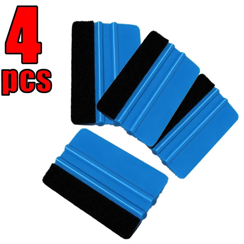 Vinyl Wrap Squeegee Felt Scraper – Car Film Tool 1–4 Pcs