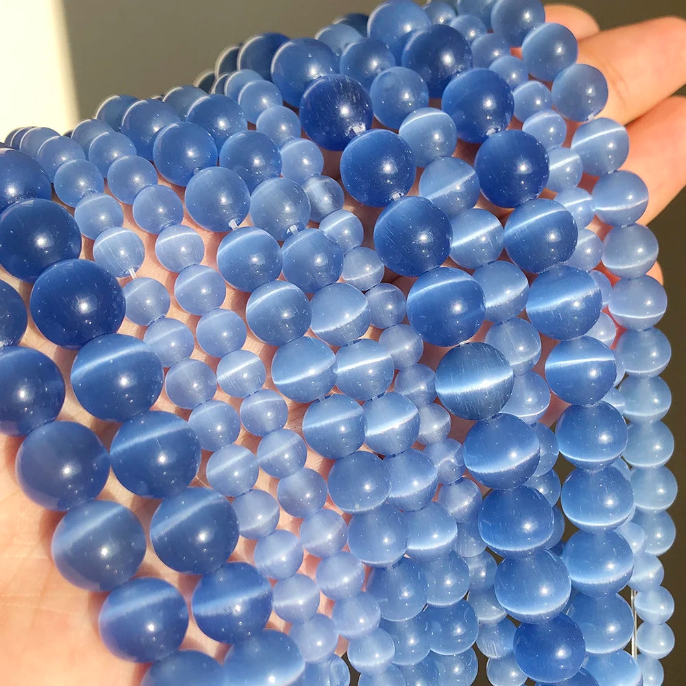 Pink Cat Eye Opal Glass Beads 4–12mm | DIY Jewelry Making
