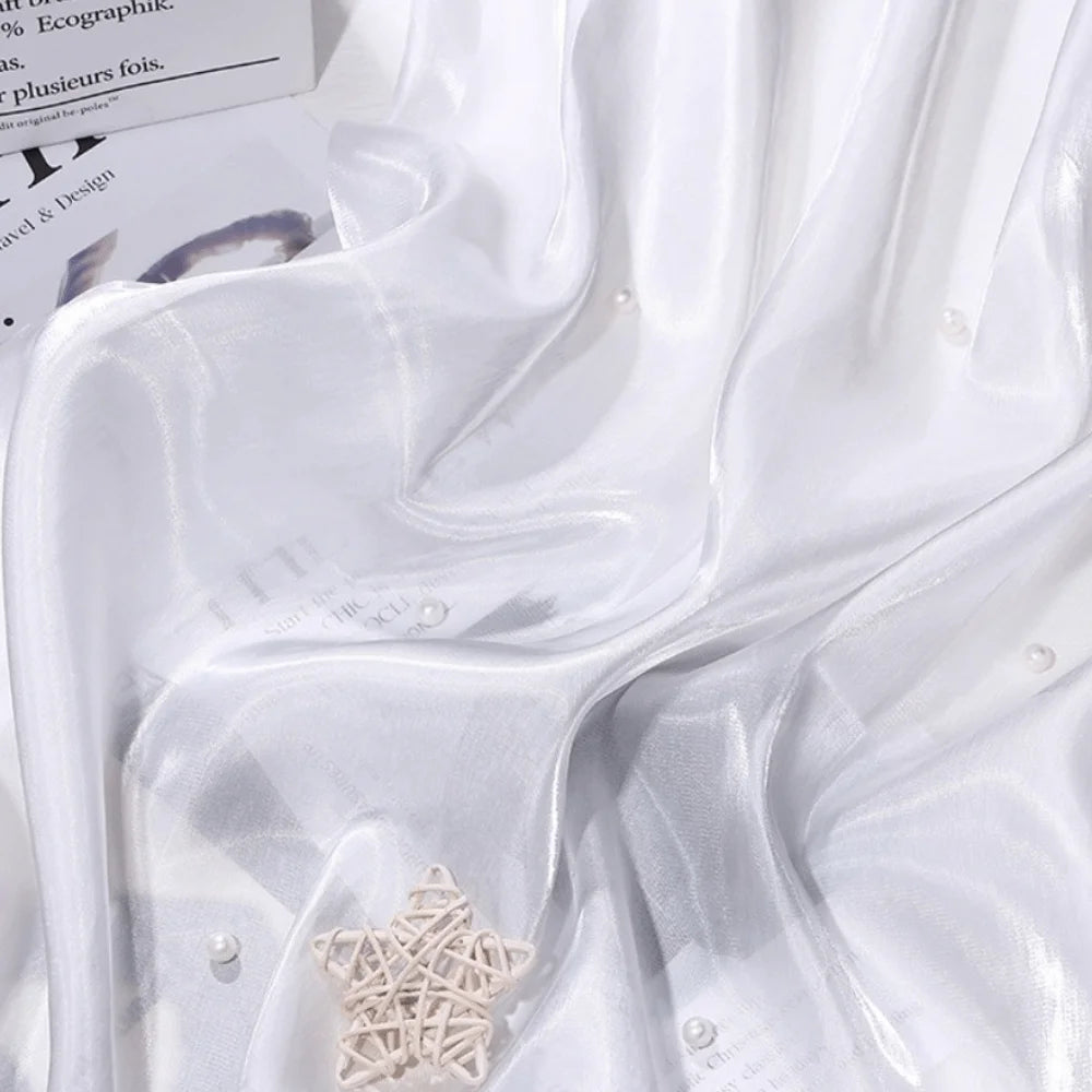 Reflective Liquid Satin Fabric – Metallic Water Gloss Texture