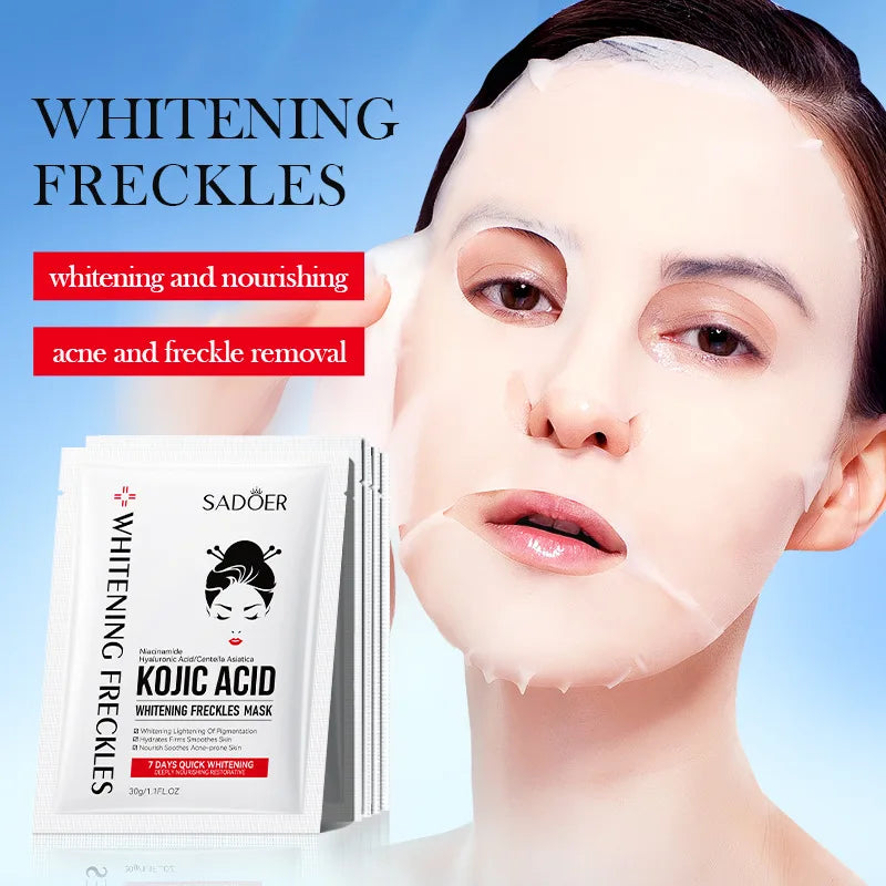 SADOER Kojic Acid Face Sheet Masks – Brightening & Hydrating 5pk