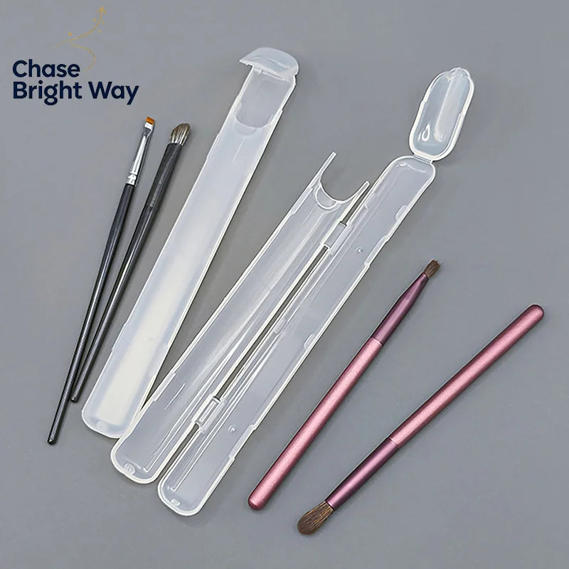 Transparent Makeup Brush Storage Box with Lid | Travel Case