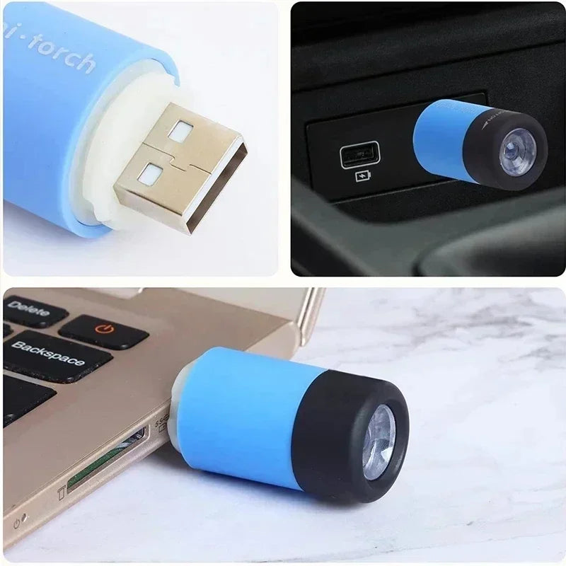 USB Rechargeable Mini LED Keychain Flashlight – Waterproof