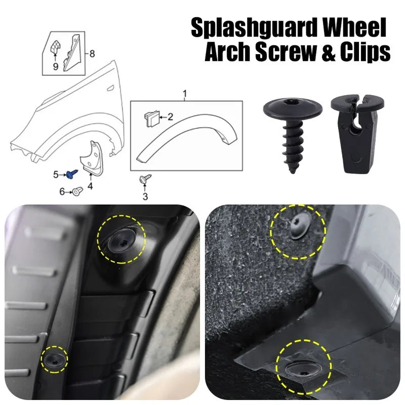VW Golf Passat Polo Fender Splash Guard Retainer Clips 10-Pack