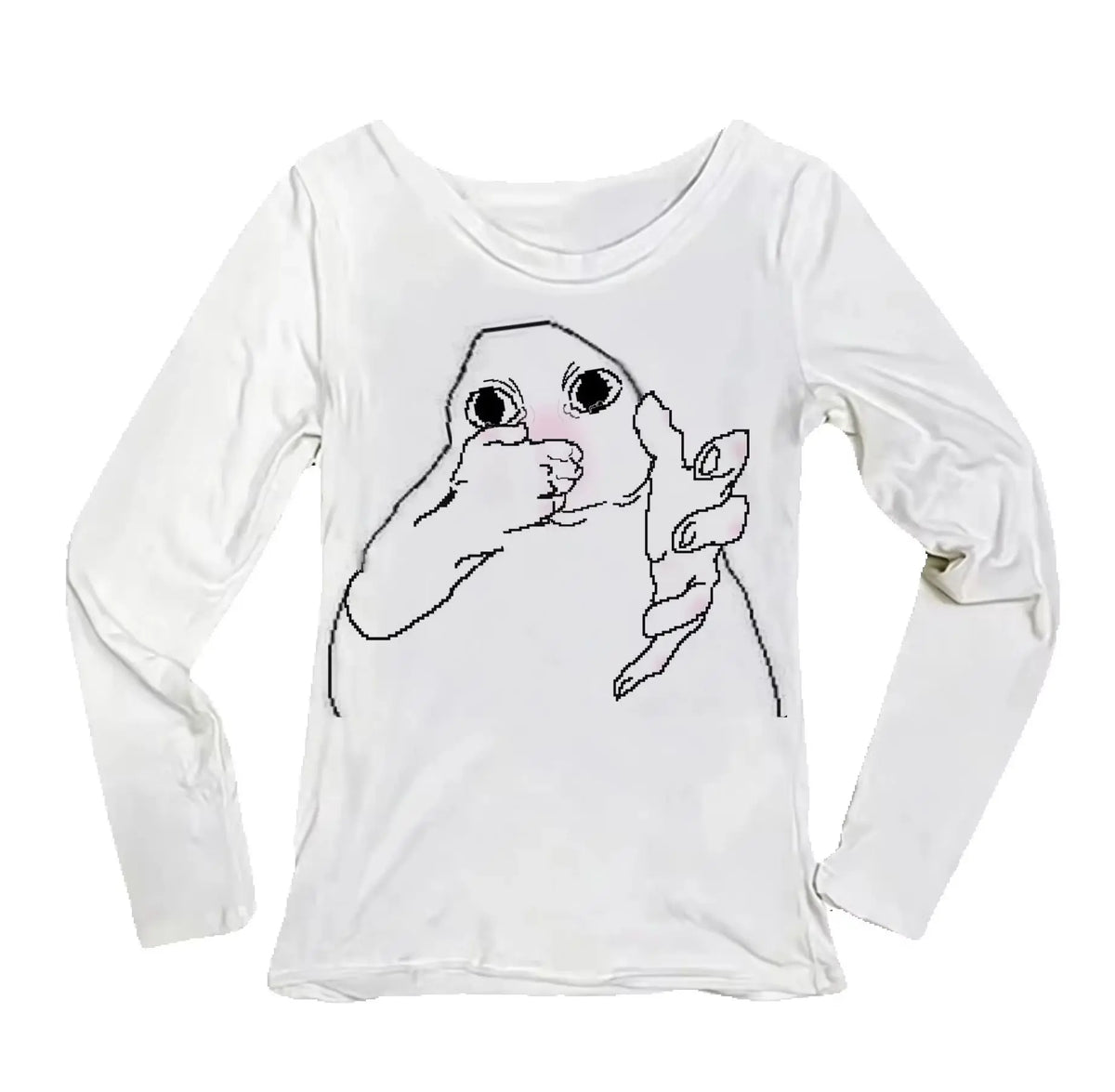 Women's Y2K Meme Print Long Sleeve Slim Fit T-Shirt