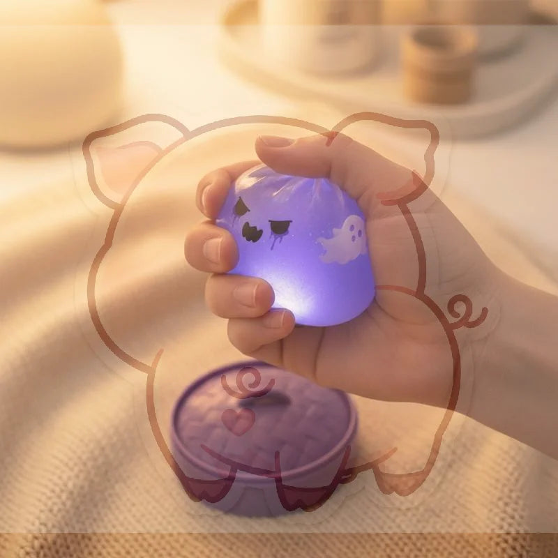 Glitter Halloween Squishy Fidget Toy – Ghost & Pumpkin Squeeze