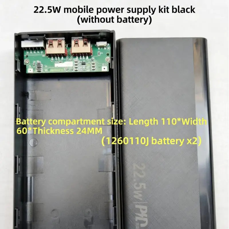 PD 22.5W DIY Power Bank Kit – 1260110 Battery Case & Board