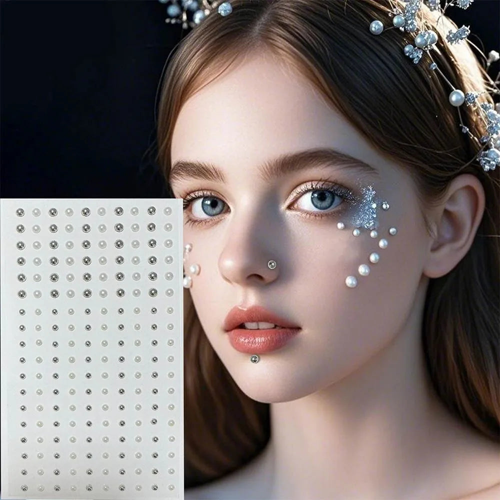 5D Resin Rhinestone Sticker Sheet – Self-Adhesive Gem Pearls