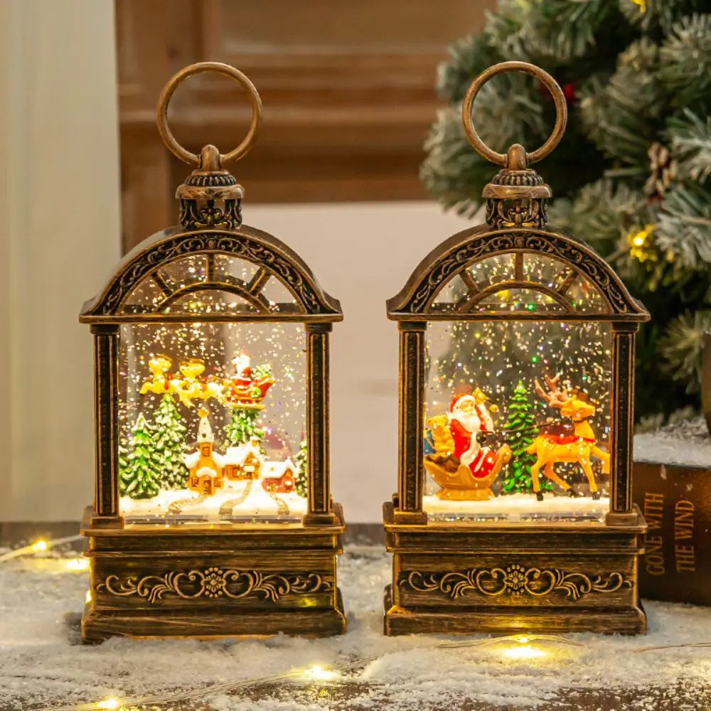 Handheld Christmas Snow Globe LED Light – Festive Desktop Ornament