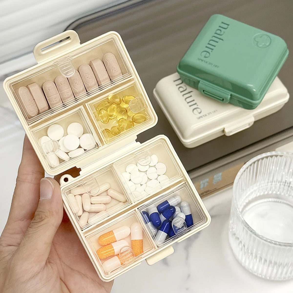 Japanese Style 7-Day Pill Organizer | Large Capacity Medicine Box