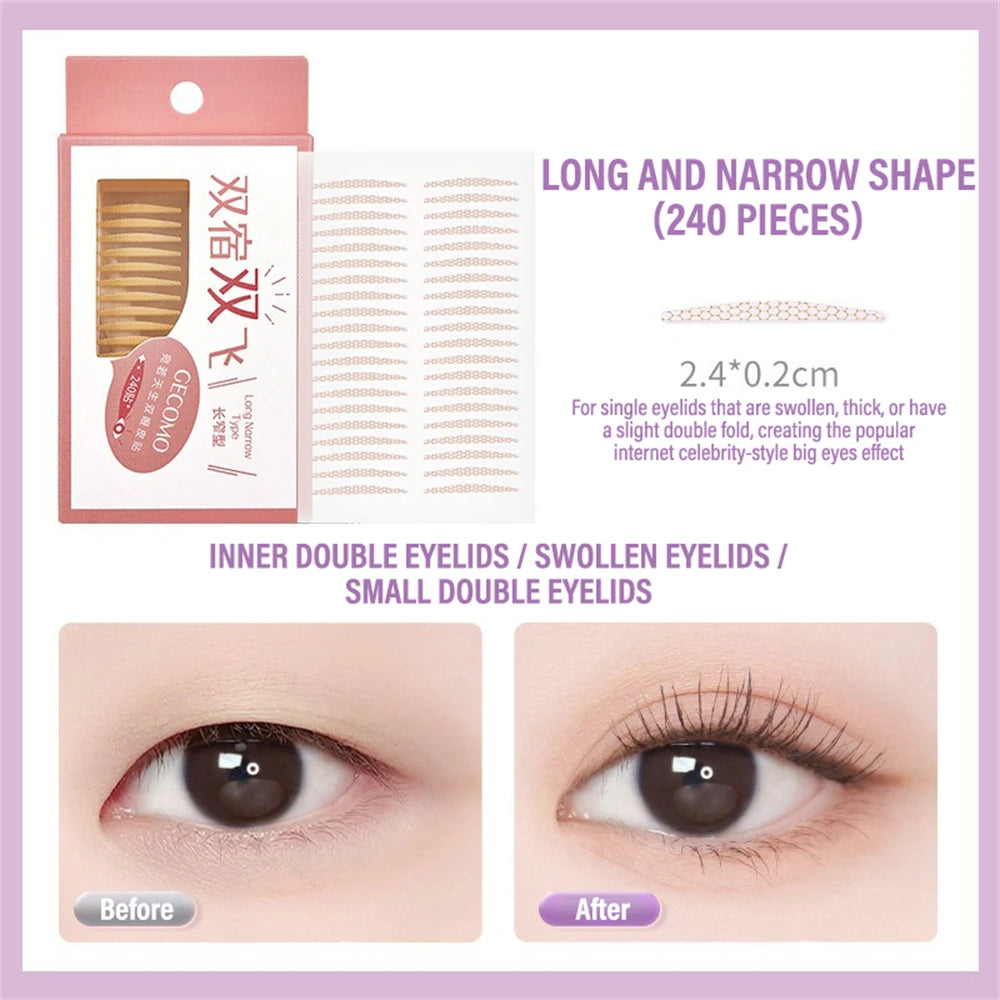 240 PCS Double Eyelid Tape Stickers – Invisible Natural Lift