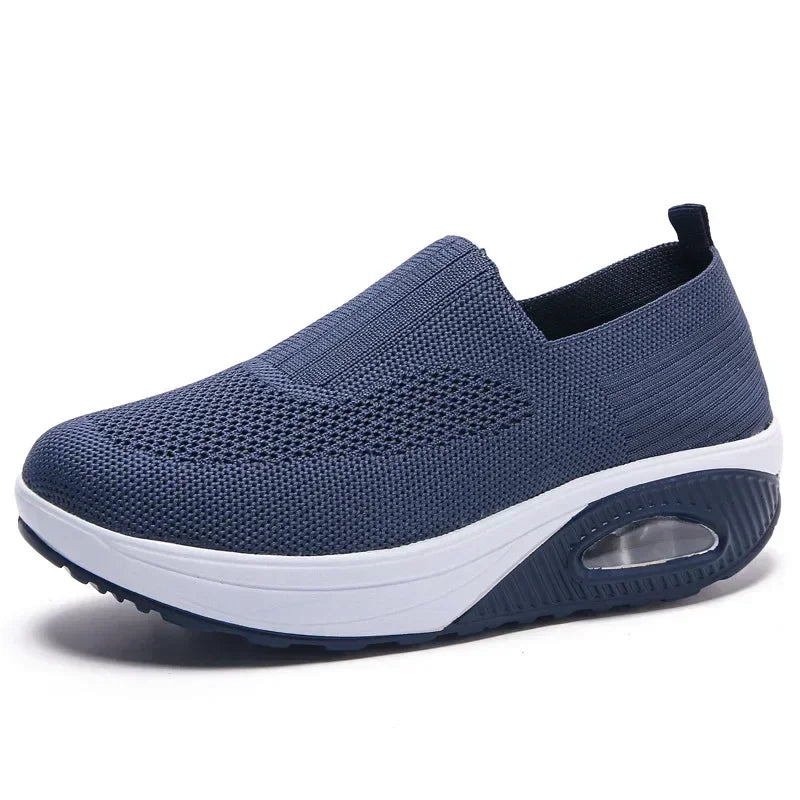 Women's Platform Slip-On Sneakers | Air Cushion Wedge Shoes