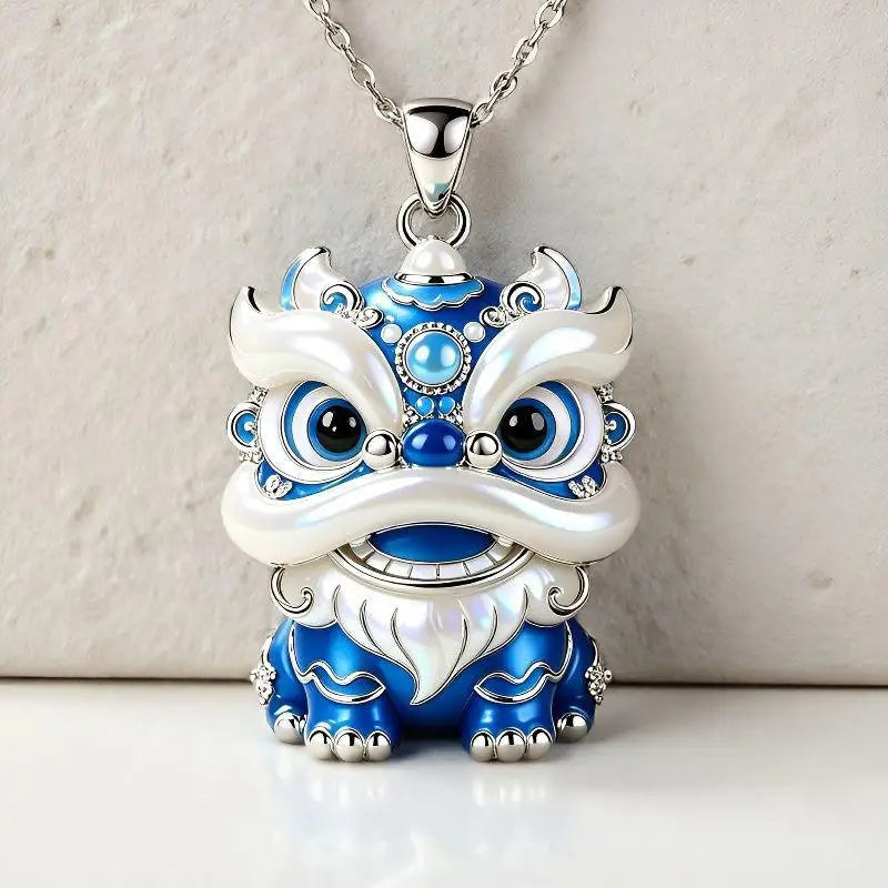 Nine-Tailed Fox Enamel Pendant Necklace | Chinese Mythology