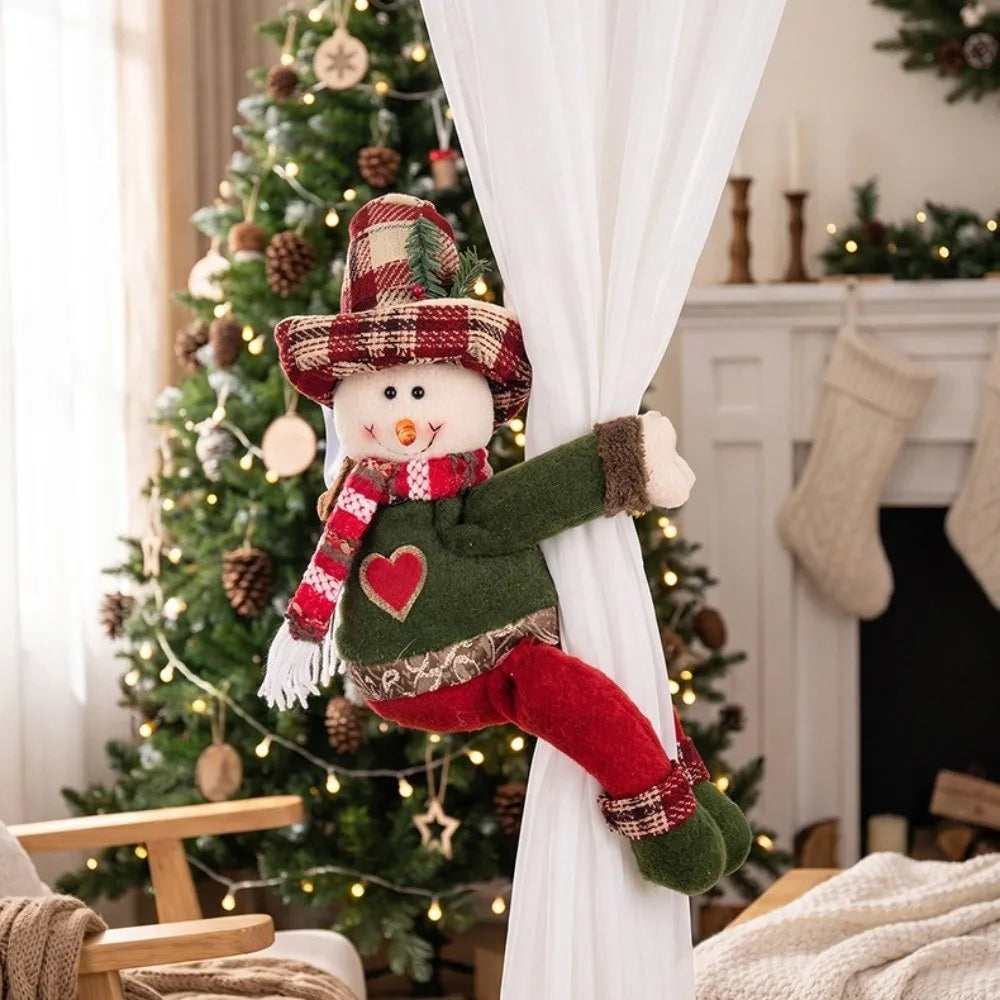 Christmas Curtain Tieback Clamp – Plush Cartoon Holiday Fastener