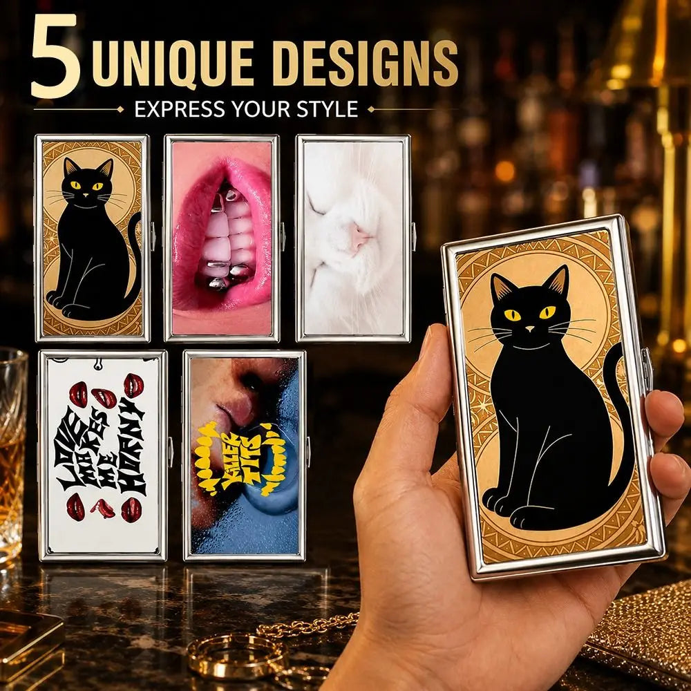 Vintage Metal Business Card Holder – Slim Multi-Function Case