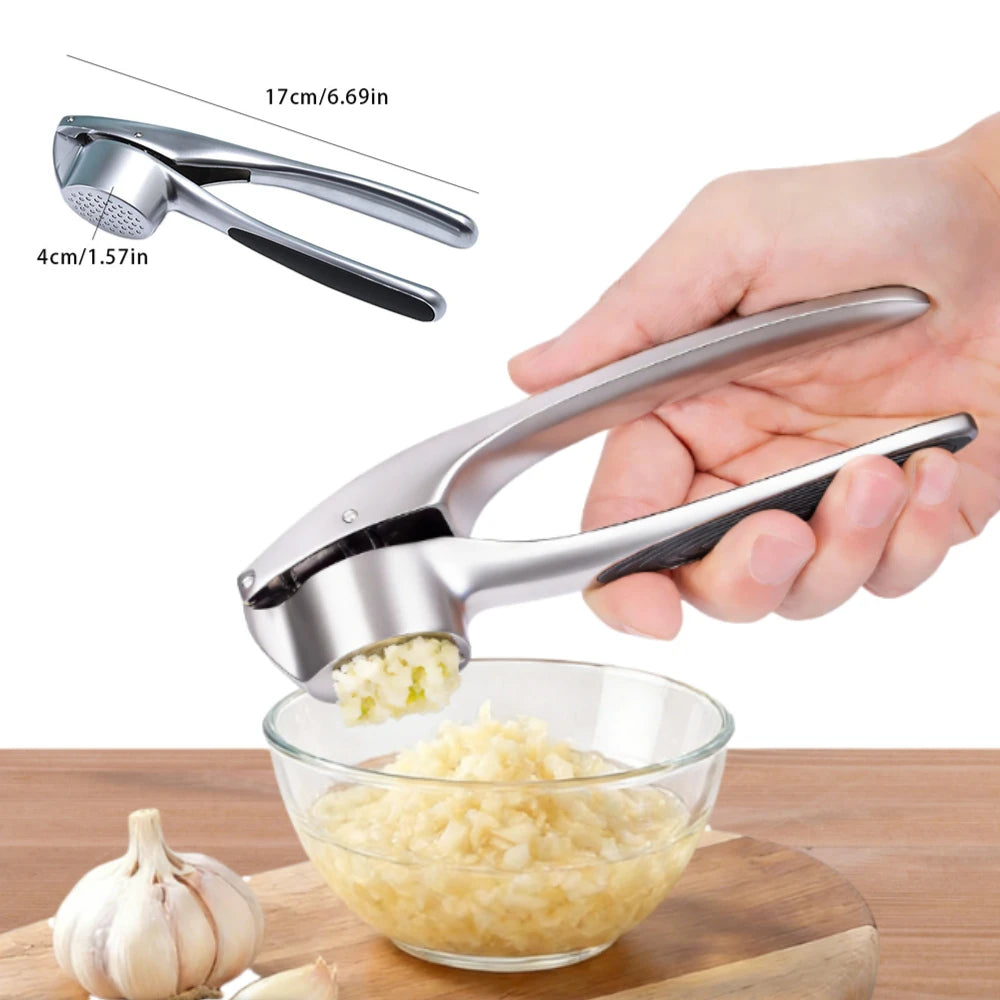 Zinc Alloy Garlic Press & Ginger Mincer – Rust-Proof Crusher