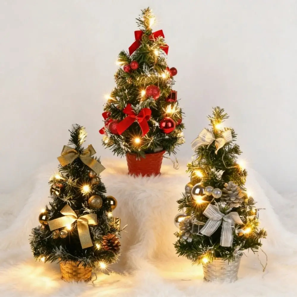 Mini Pre-Lit Artificial Christmas Tree 20cm | 3 Color Styles