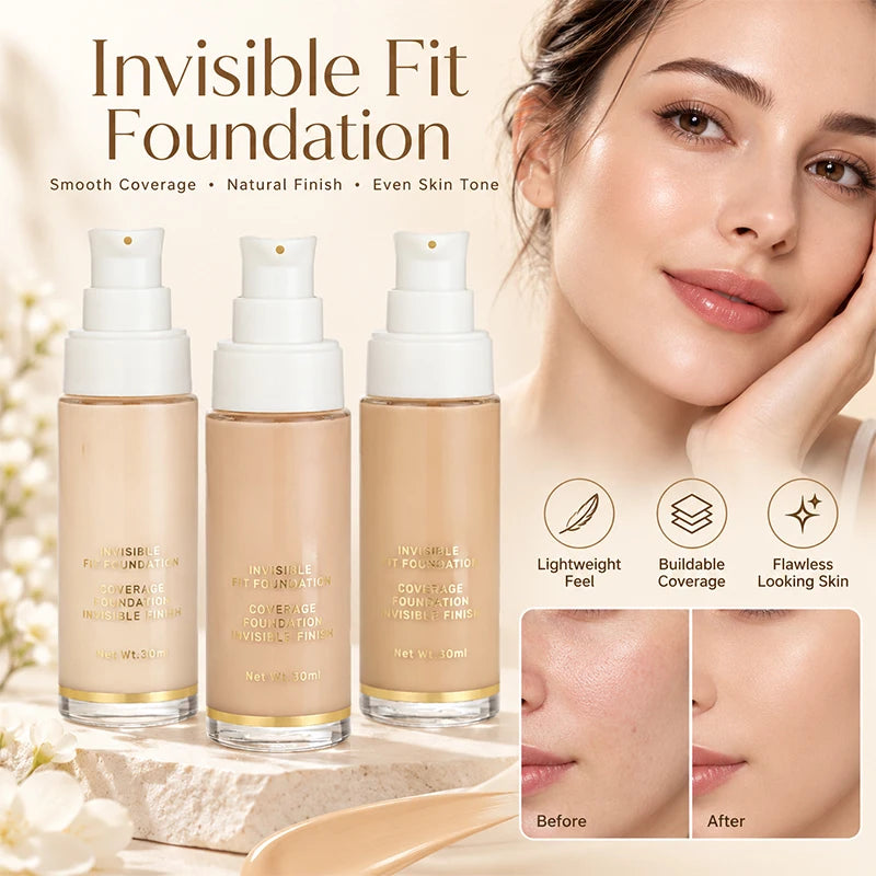 2-Pack Liquid Foundation – Full Coverage Oil Control, 3 Shades