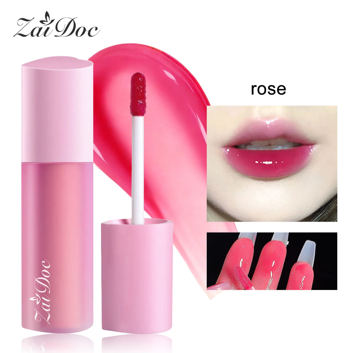 ZaiDoc Heart Lip Gloss Set – 8 Colors, Moisturizing & Shine