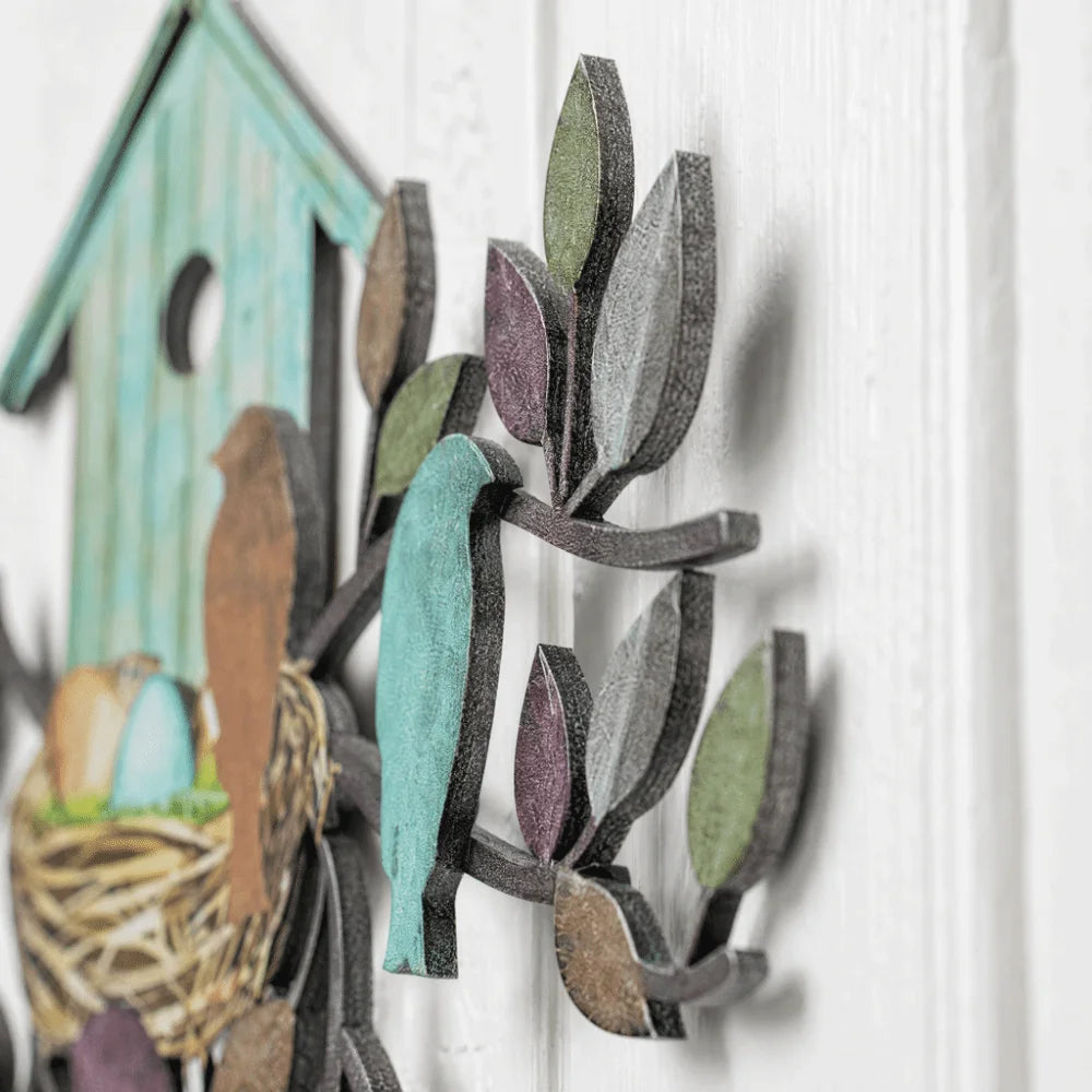 Rustic Metal Wall Art – Birds & Tree Branch Hanging Décor