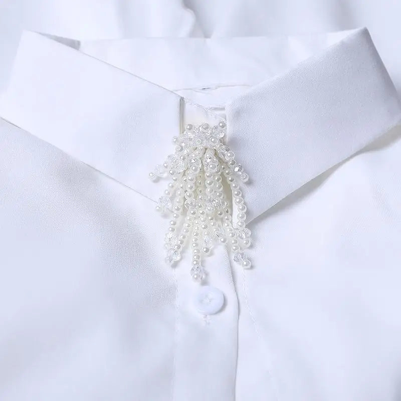 Pearl Flower Button Covers – Alloy Rhinestone DIY Shirt Decor