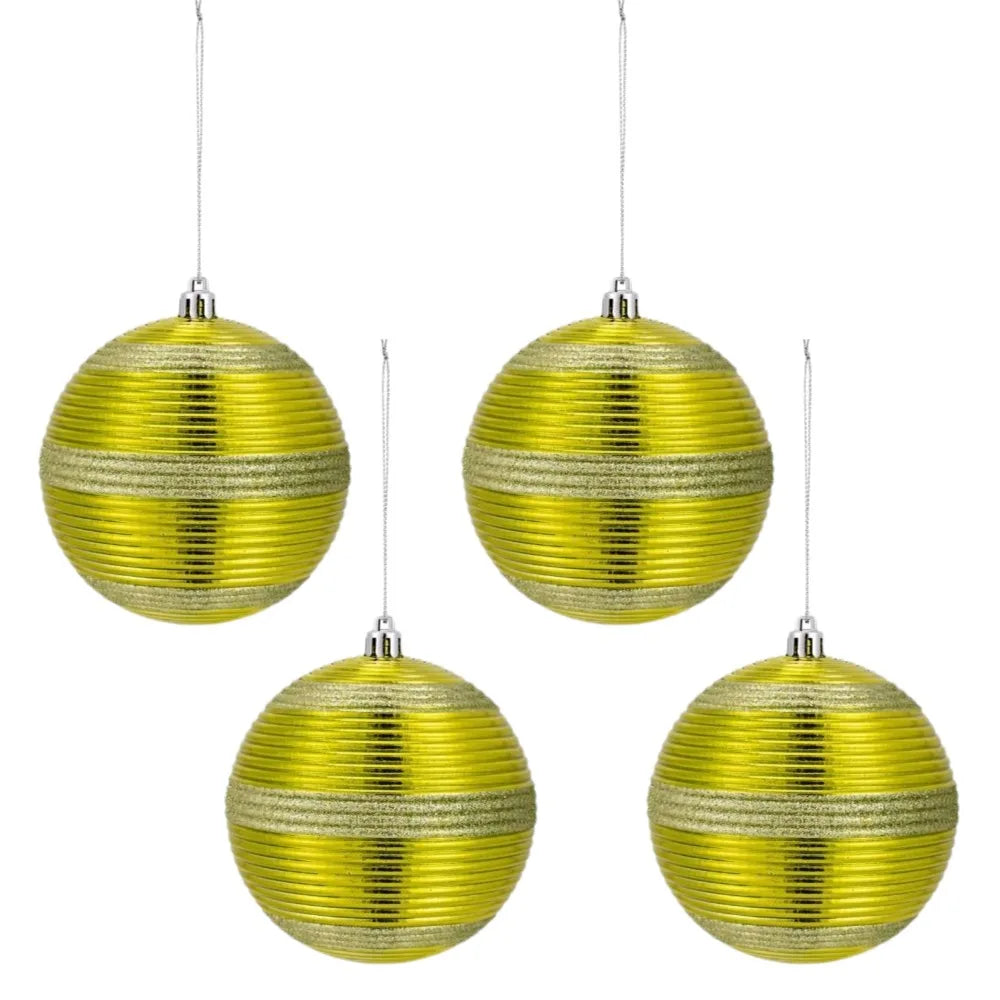 Plastic Christmas Ball Ornaments – Shiny & Matte 4-Piece Set