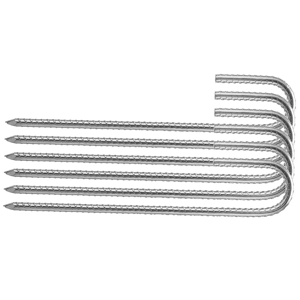 6-Pack J Hook Rebar Ground Stakes – Heavy Duty Anti-Rust Steel
