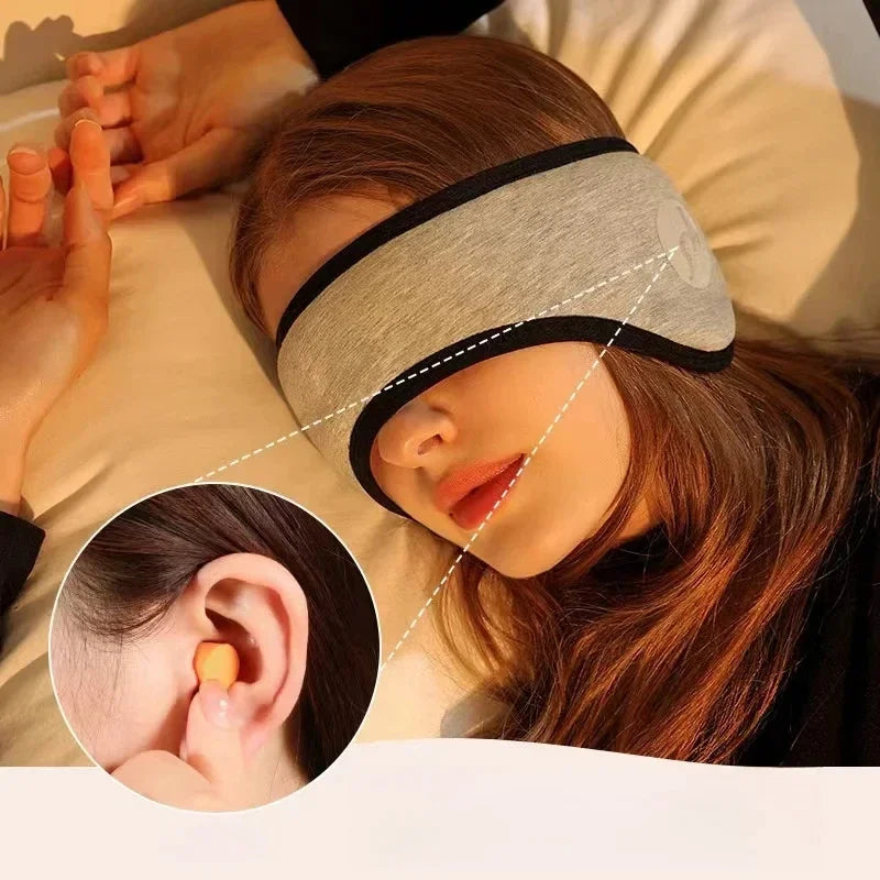 Blackout Sleep Eye Mask with Earplugs – Light & Noise Block