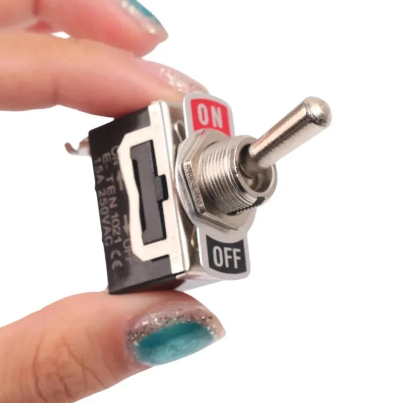 Waterproof SPST Rocker Switch 15A 250V 2-Pin ON/OFF Toggle