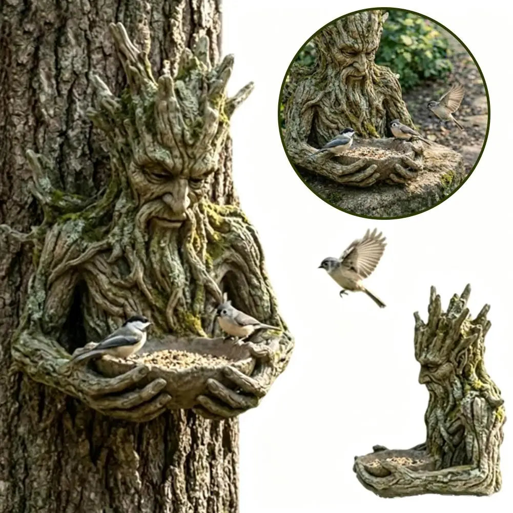 Tree Spirit Bird Feeder – Weatherproof Resin Garden Sculpture