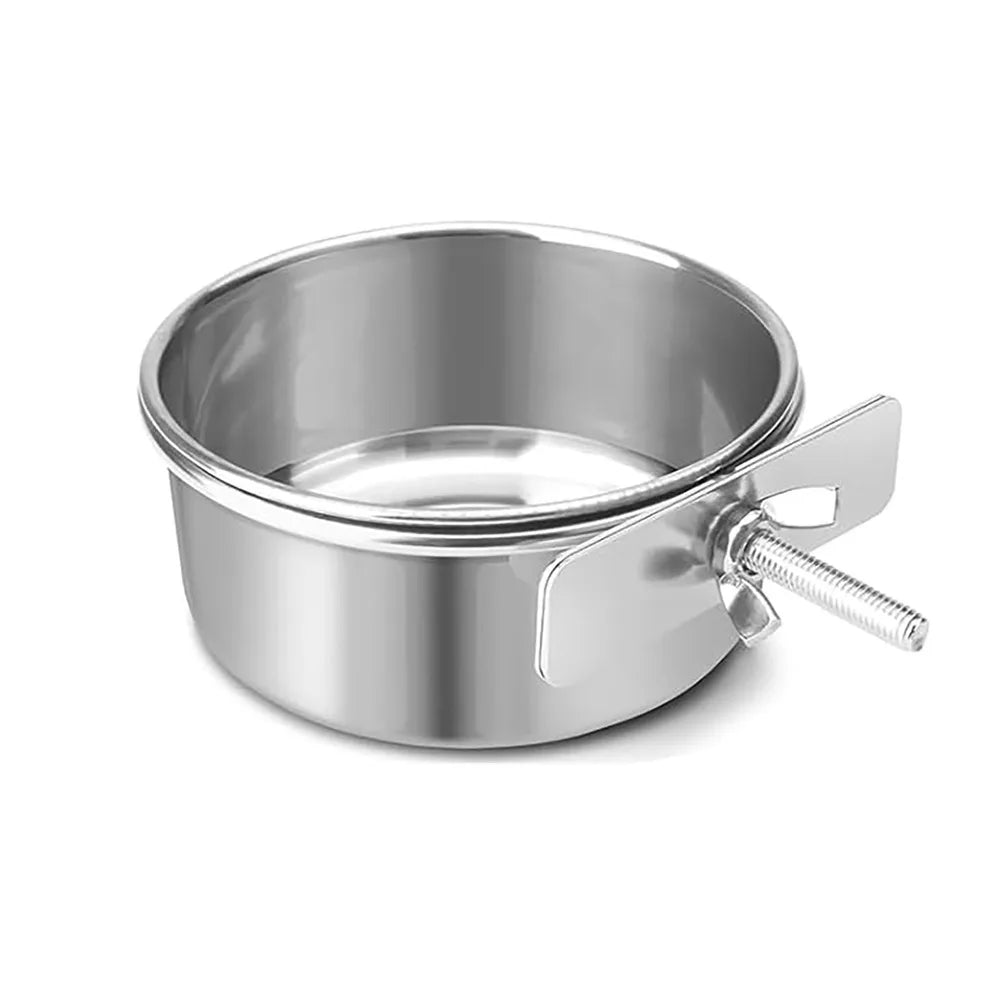 Stainless Steel Hanging Cage Bowl – Anti-Gnaw Pet Feeder