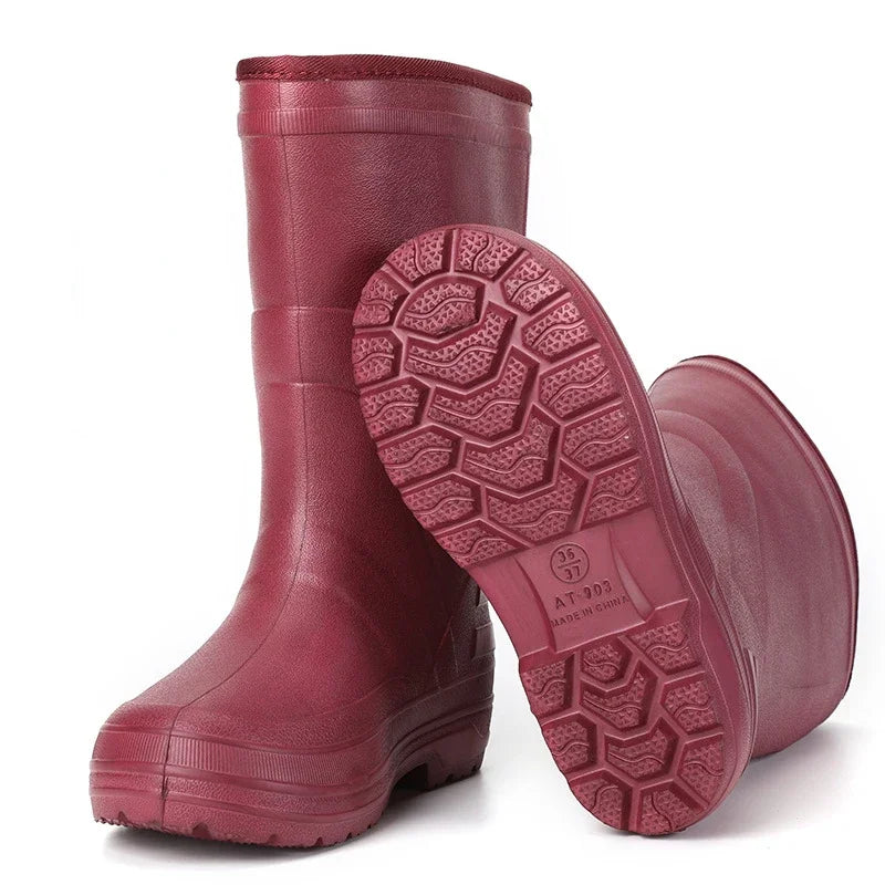 Women's Waterproof EVA Rain Boots – Anti-Slip Mid-Calf Snow Boot
